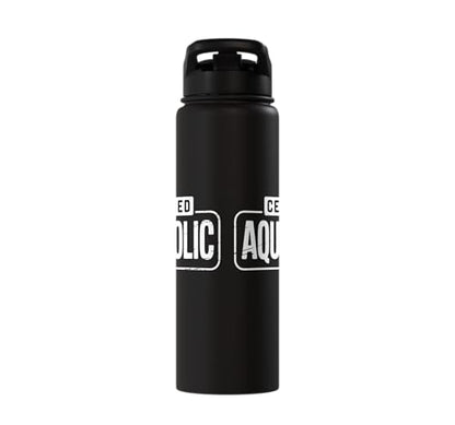 Aquarium Lover Fishkeeping Aquascape Aquarist Stainless Steel Insulated Water Bottle - color: Black