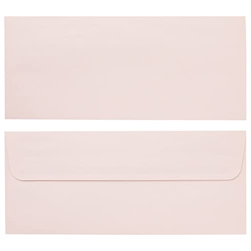 Best Paper Greetings Money Envelopes for Cash - 4 1/8 x 9 1/2 In, Blush Pink & Rose Gold Foil Lined, 50 Pack - Decorative Letter Envelopes for Invitations & Mailing
