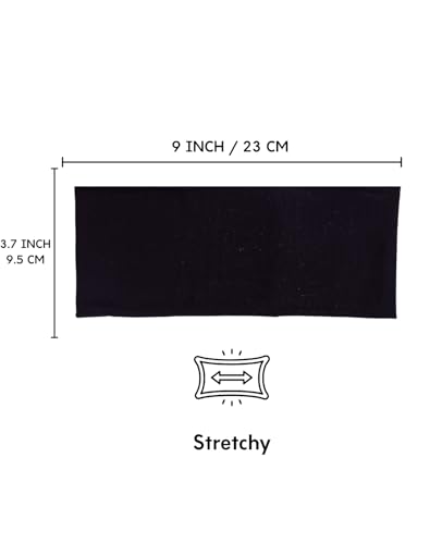 Prien Women Cotton Hijab Cap, Stretchy Head Cover, Pre-Sewn Inner Muslim Scarf Undercap, Non Slip Headband for Daily Wear - color: Black