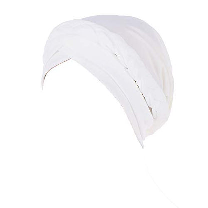 Cancer Chemo Beanies Bandana Headwrap Cap Satin Bonnet Head Scarf Hijab Braid Silky Turban Hats for Women - color: White