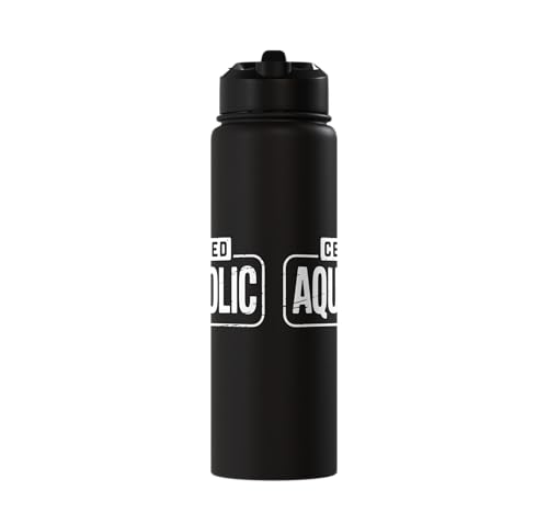 Aquarium Lover Fishkeeping Aquascape Aquarist Stainless Steel Insulated Water Bottle - color: Black