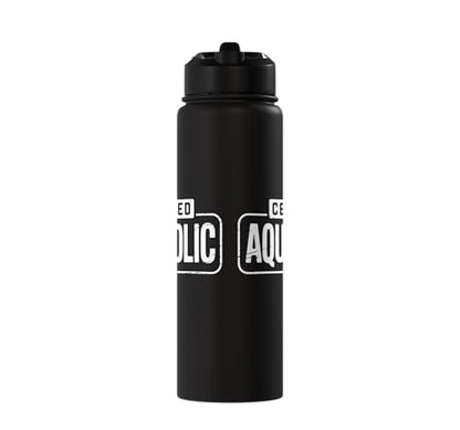 Aquarium Lover Fishkeeping Aquascape Aquarist Stainless Steel Insulated Water Bottle - color: Black