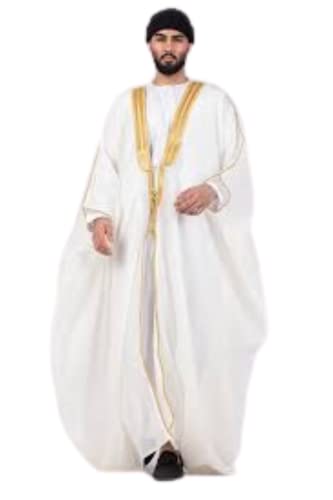 Al Aseel Mens Bisht Cloak Bisht thobe Eid - color: Off-white