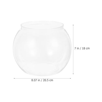 DECHOUS Round Fish Bowl with Stand, 2 Gallon Fish Tank Decor Tabletop Small Fish Bowl Hydroponic Vase Planter Aquarium Desktop Fish Tank for Betta Fish/Goldfish, Plastic Material
