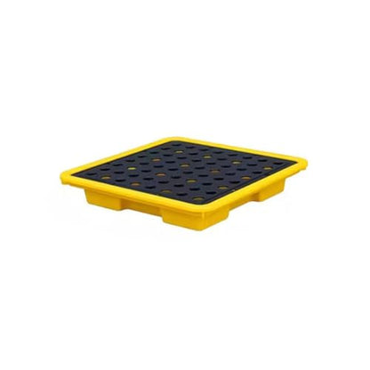 Modular Leak Platform/Grid Pads.Modular Spill Containment Tray - Heavy-Duty Oil Drum Holding Platform, Leak-Proof Spill Pallets for Safe Liquid Storage and Environmental Protection，（Yellow，3 - size: 33.5*33.5*5.5cm