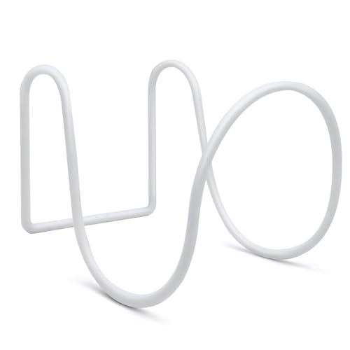 Heavy-Duty Wall Mount Hose Holder, Holds 50-150 FT Hoses, White | Garden Use, Powder-Coated Steel Hose Organizer Outdoor for Expandable, Pocket, Magic Hoses, Reels, or RV Hoses