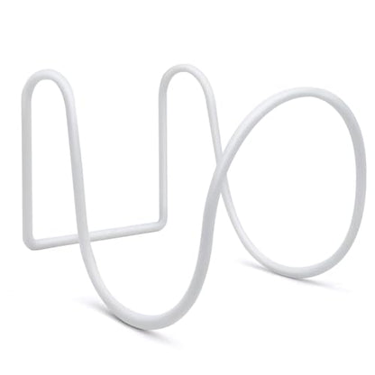 Heavy-Duty Wall Mount Hose Holder, Holds 50-150 FT Hoses, White | Garden Use, Powder-Coated Steel Hose Organizer Outdoor for Expandable, Pocket, Magic Hoses, Reels, or RV Hoses