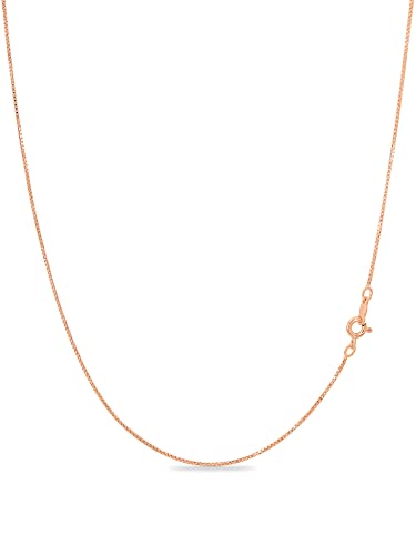 KEZEF Dainty Box Chain Necklace for Women, Gold or Silver, 15-40 Inch - color: Rose Gold, size: 26 Inch
