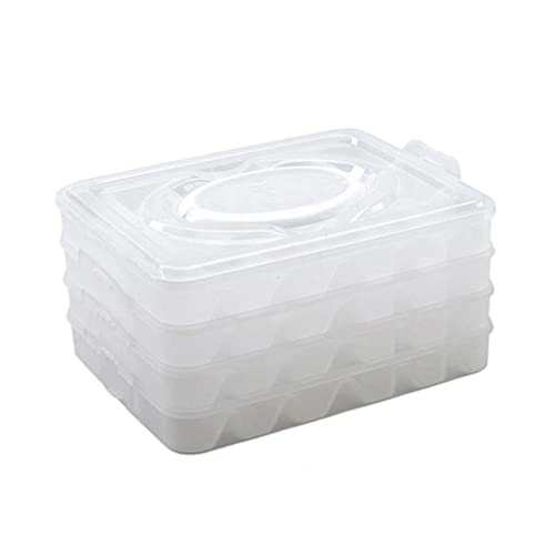 Zerodeko Food Storage Container Dumpling Organizer Stackable Portable Freezer Storage Containers Food Storage Box for Kitchen and Fridge (Transparent)