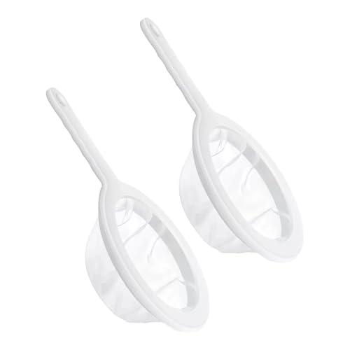2 Pcs Ultra Fine Mesh Strainer, Nylon Sieve Plastic Screen with Handle, Mini Brine Shrimp Separation Net for Kitchen/Coffee Enthusiasts/Juice/Oils/Soy Milk