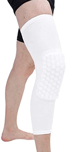 Breathable Basketball Shooting Sport Safety Kneepad Honeycomb Pad Bumper Brace Kneelet Protective Knee pads rodilleras - color: White - 1 Pair, size: Medium