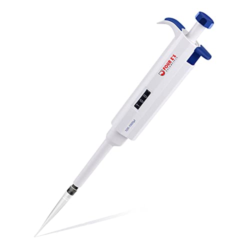 1000uL Micropipette, 1mL Lab Single Channel Micro Pipettes | Adjustable Variable Volume Manual Liquid Pipettor for Liquid, Scientific, School - size: 100-1000μl