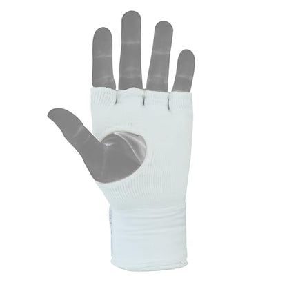 Boxing Gel Hand Wraps Quick Wraps – Padded Inner Gloves for Boxing, Muay Thai, Kickboxing & MMA Training - color: White, size: Large