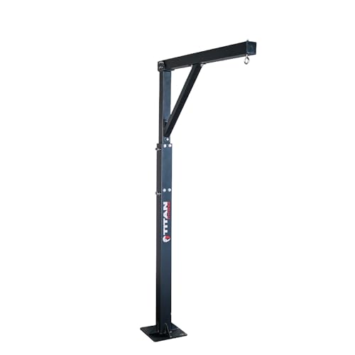 Titan Fitness Heavy Bag Boxing Stand, Single Tree Adjustable 7 FT 4" to 8 FT 6", 360-Degree Training, Rated 300 LB, Bolt-Together Design, Reinforced Base for Home Gym, Fitness, or Boxing Training