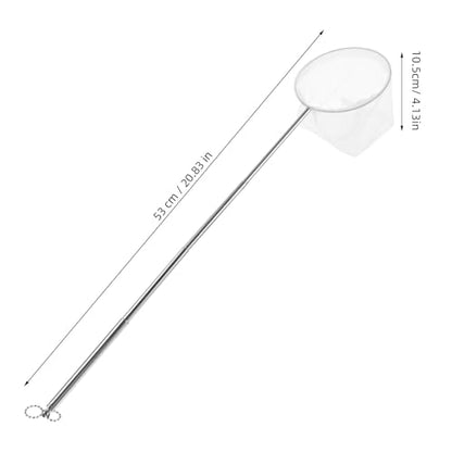 SOLUSTRE Fine Mesh Fish and Shrimp Net with Telescopic Stainless Steel Handle 3D Small Fish Tank Net for Aquarium and Brine Shrimp Catching
