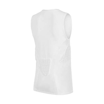 Youth Padded Compression Shirt Vest Rib Chest Protector Football Baseball - color: Padded Vest White, size: Small