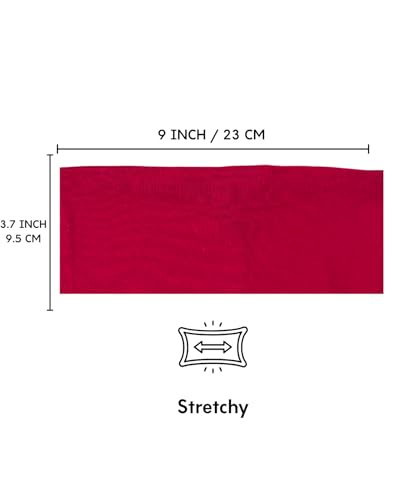 Prien Women Cotton Hijab Cap, Stretchy Head Cover, Pre-Sewn Inner Muslim Scarf Undercap, Non Slip Headband for Daily Wear - color: Burgundy