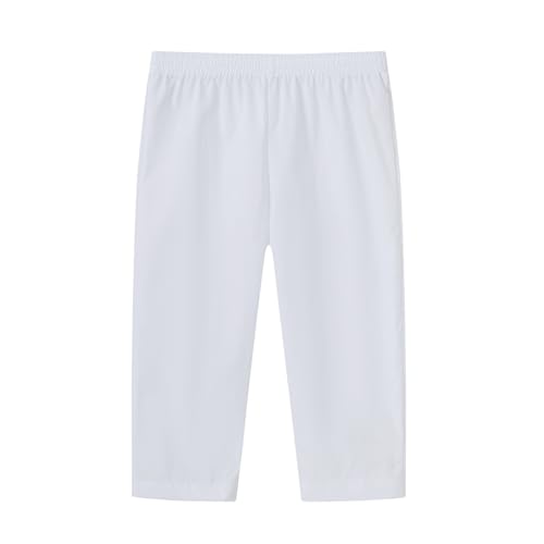 Boys Muslim Thobe Islamic Clothing Kids Muslim Prayer Clothes for Boys Eid Outfit Toddler Kaftan Ramadan Shirt Pants - color: White, size: 4-5T