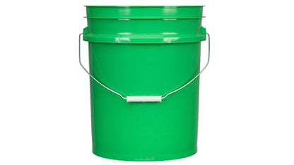 5 Gallon Food Grade Plastic Bucket with Air Tight Screw on Lid Made in USA Container (Green Bucket with Green Lid) - color: Green Bucket With Green Lid