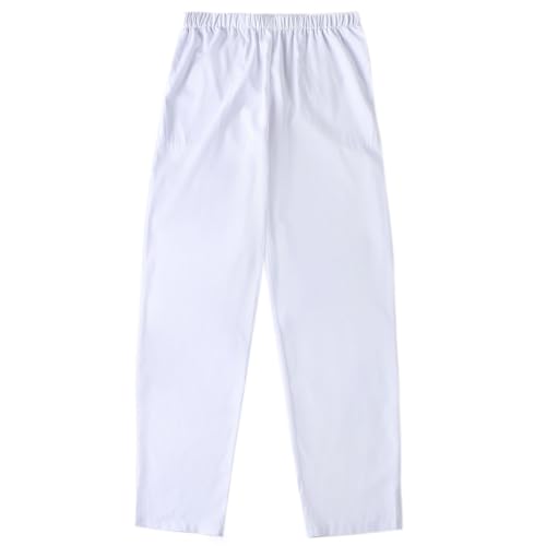 Men's Muslim Arab Middle East Pant Cotton Loosestyle Afghan Pants Men Muslim Arab Middle Pants with Waist Elastic - color: White, size: Medium
