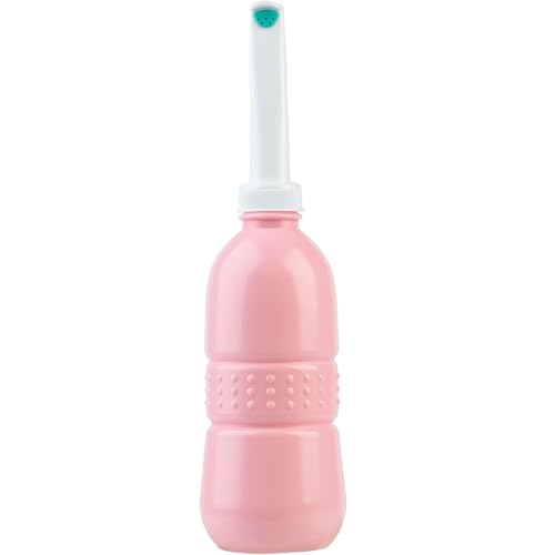 Brondell GoSpa Travel Bidet GS-70 – Portable Peri Bottle for Postpartum & Perineal Care, 400ml Handheld Bidet with Angled Nozzle, Nozzle Storage & Travel Bag - color: Pink