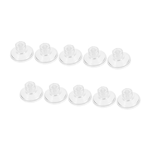 10Pcs Aquarium Suction Cups with Threaded Screw Nut Pull High Transparency Suction Cup Kit for Glass Turtle Basking Platforms and Incubation Boxes Abs PVC Material