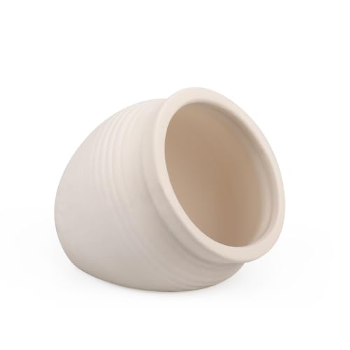 Fish Tank Ceramic Clay Pot for Hiding, Betta Fish Goldfish Hideout Aquarium Decorations, White