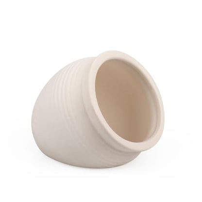 Fish Tank Ceramic Clay Pot for Hiding, Betta Fish Goldfish Hideout Aquarium Decorations, White
