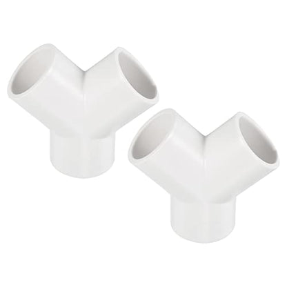 PATIKIL 25mm PVC Pipe Fittings, 2 Pack 3 Way Y Shape Water Tubing Joint Connectors Adapters Union for Garden Irrigation Home Aquarium - size: 25mm