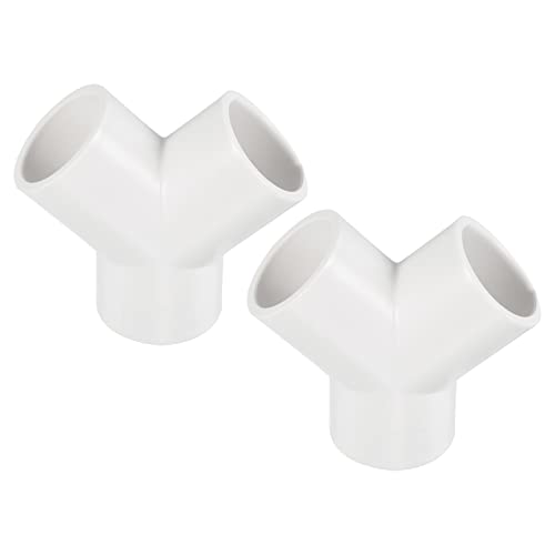 PATIKIL 25mm PVC Pipe Fittings, 2 Pack 3 Way Y Shape Water Tubing Joint Connectors Adapters Union for Garden Irrigation Home Aquarium - size: 25mm