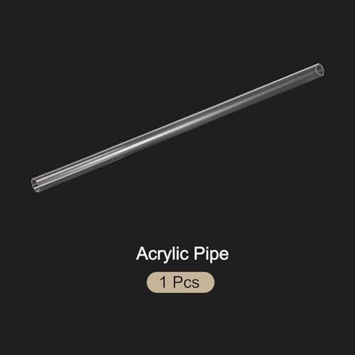 18" Clear Plastic Rigid Pipe 15mm ID x 18mm OD (0.6" ID x 0.7" OD) Acrylic Round Tubing, [for Plumbing, Hydraulics, Aquarium] - size: 0.6" x 0.7"
