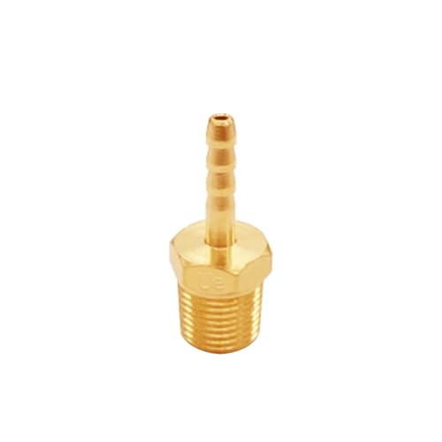 Uenede Brass 1/8" NPT Male to 1/8" Hose Barbed Fittings, 6PCS | Barb Pipe Fittings Air Line Repair Connectors for Water Oil Gas - size: 1/8"Barb, style: 1/8"NPT Male