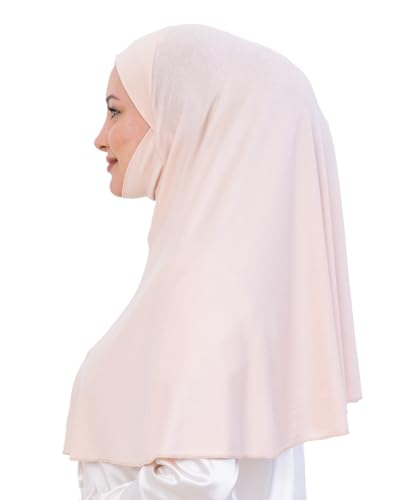 Prien Easy To Wear Hijab For Women, Muslim Instant Turban With Niqab, Islamic Clothes, Soft Scarf For Prayer, Abaya, Khimar - color: Beige