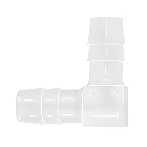 Plastic 3/8” Hose ID 90 Degree Elbow Barb Fitting, 6 Pcs Equal Barbed Joint Splicer Mender Adapter Union Adapter for Boat Aquarium - size: 3/8 Inch
