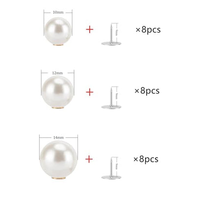 ZENGLU Set of 24 pcs 10mm/12mm/14mm Free Sewing Pearl Buttons, Detachable Reusable pins, Fixed brooches, DIY Cardigan Pearl Buttons for Women (Mixed Sizes) - size: 10mm/0.39in, 12mm/0.47in, 14mm/0.55in