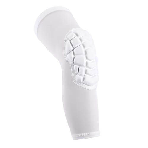 Basketball knee pads, compression leg covers for teenagers and adults, wrestling knee pads, football volleyball, pickleball, weightlifting knee pads (1 white long knee pad, X-Small) - color: White-1, size: X-Small