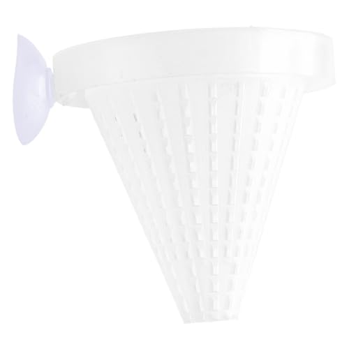 Anti-Spill Fish Tank Feeding Ring Strong Suction Cup Red Worm Feeder for Small Fish Betta Guppy White One Size
