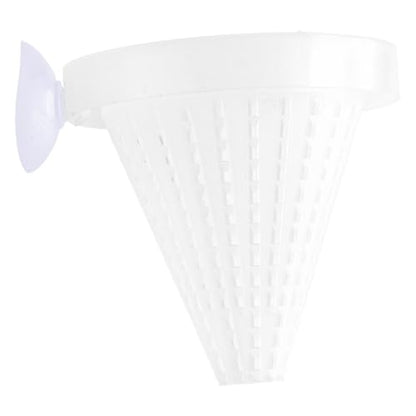 Anti-Spill Fish Tank Feeding Ring Strong Suction Cup Red Worm Feeder for Small Fish Betta Guppy White One Size