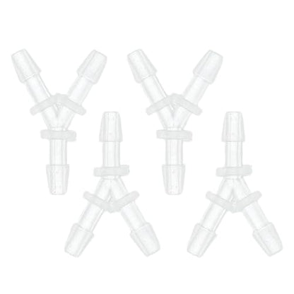 Plastic Hose Barb Fitting 3/32" Y Shaped Barb Connector PP 4 Pcs - size: 3/32"