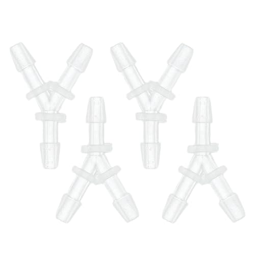 Plastic Hose Barb Fitting 3/32" Y Shaped Barb Connector PP 4 Pcs - size: 3/32"
