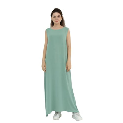 Prlemend Two-Pieces Abaya for Women Muslim Robe with Belt Prayer Dress Set | 2PCs, with Belt, Cake Skirt - color: Pea Green, size: Medium