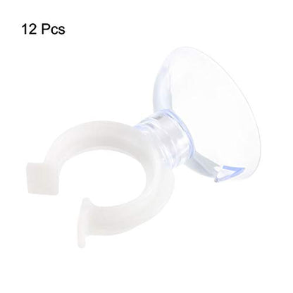 uxcell Aquarium Suction Cup Clips Airline Tube Holders Clamps for Fish Tank Clear 17mm 12Pcs - size: 17mm