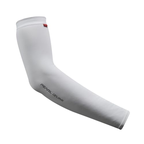 PEARL iZUMi Unisex Sun Arm Sleeves, Durable & Stretchy Sleeves For Sun Protection When Cycling, Running & more - color: White, size: Medium
