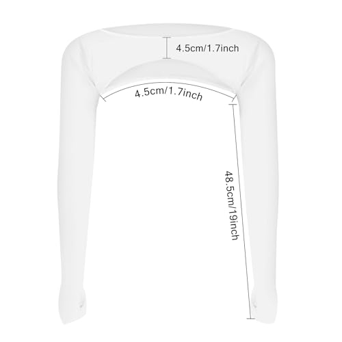 Cooling Shawl Arm Sleeves,Sun Protection with Finger Hole Anti-UV Women's tops,Comfortable Ladies Cooler Shrug - color: White