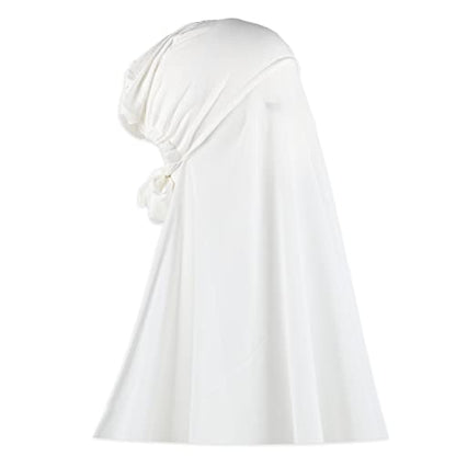 Instant Chiffon Hijab with Tie Back Under Cap Solid Color Soft Chiffon Scarf With Hijab Inner Caps For Muslim Women - color: Snow White