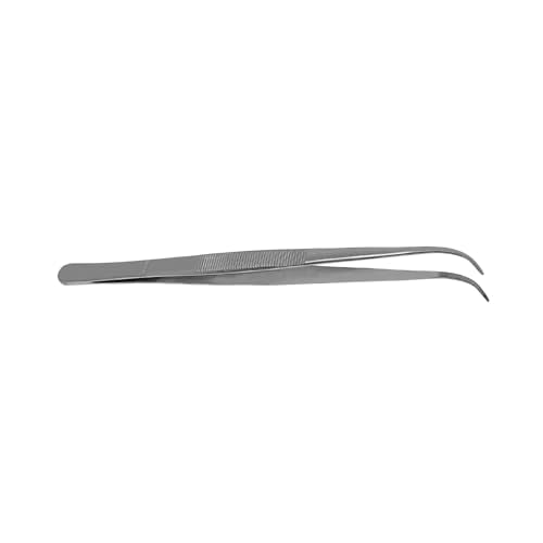 Splinter Forceps - Fine Point - Tweezers Stainless Steel Straight & Curved (Curved 6") - size: Curved 6"