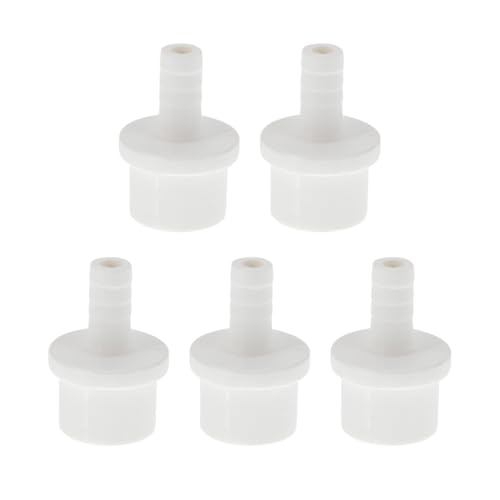 Plastic Hose Barb Fitting 1" x 3/8" Barb OD Straight Through Pipe Connector White 5 Pcs - color: White, size: 1" x 3/8" OD