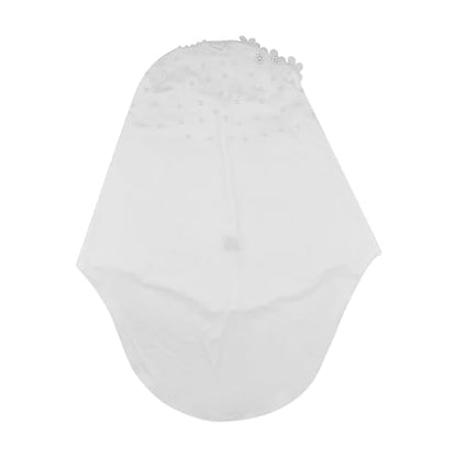 RARITYUS Women Bling Rhinestone Pearl Instant Scarf Muslim Hijab Fashion Shawl Head Wrap Turban Cap with Flower Accent - color: White