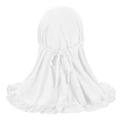 GREUS 2Pcs Kids Hijab for 2-6Y Girls Muslim Headscarf One Piece Hijabs Khimar Islam Arab Scarf Turban Bandana Hat Head Wrap - color: Set D (Black + White)