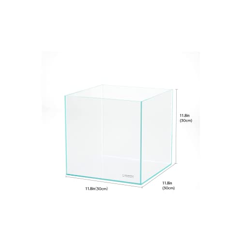 30C Rimless Low-Iron Cube Aquarium, 6.6 Gal, 11.8x11.8x11.8in | 30x30x30cm; aquascaping and shrimp; 5mm glass - size: 06.6Gal W11.8×D11.8×H11.8 in(30x30x30cm)